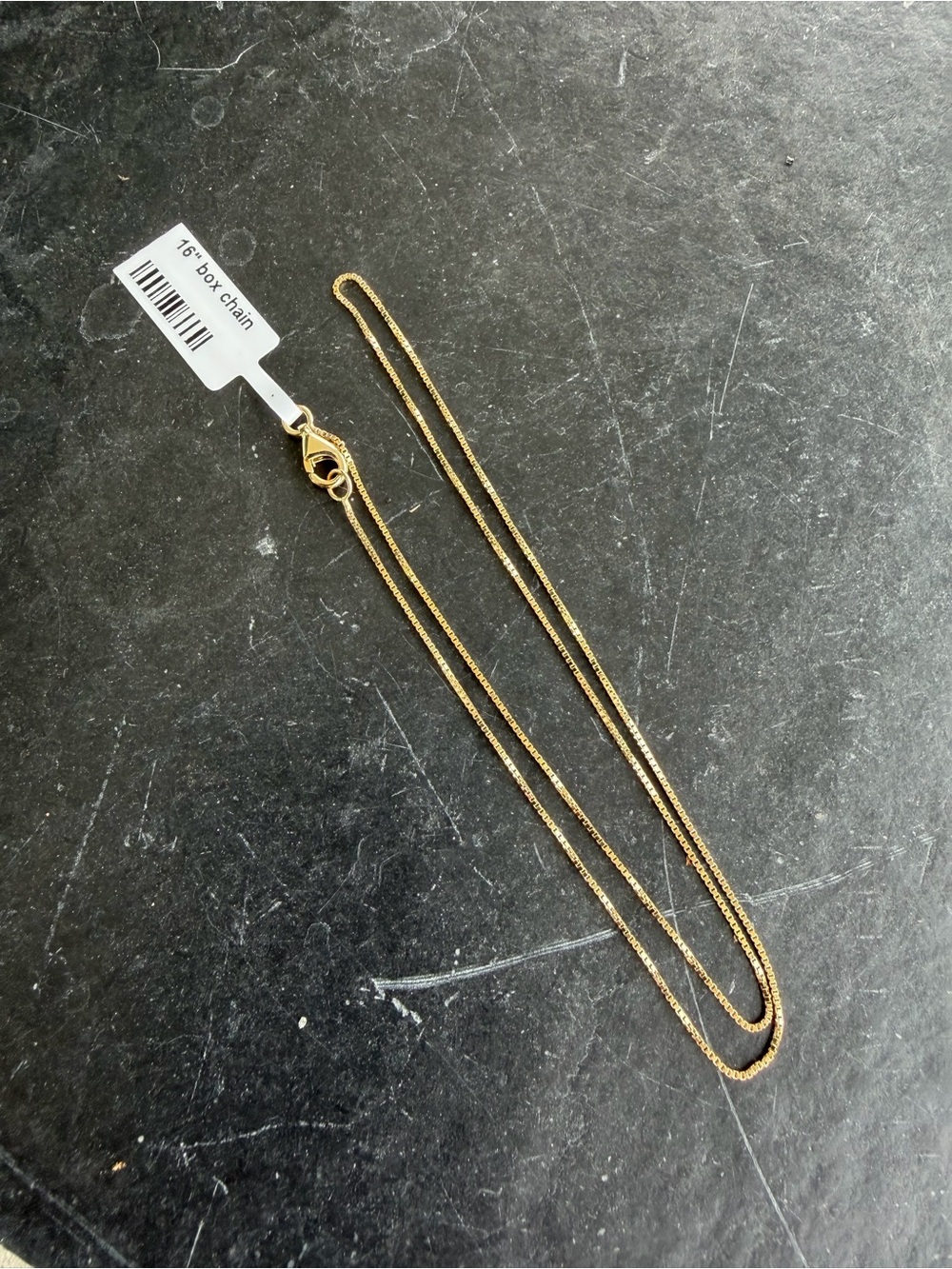 14kt Yellow Gold Box Chain Necklace 16” long